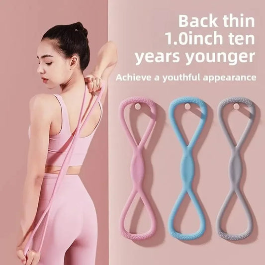 1pcs 8 Word Resistance Band for Women & Men, Elastic Chest Expander Rope for Yoga Gym Workout, Muscle Training for Arms Chest Back