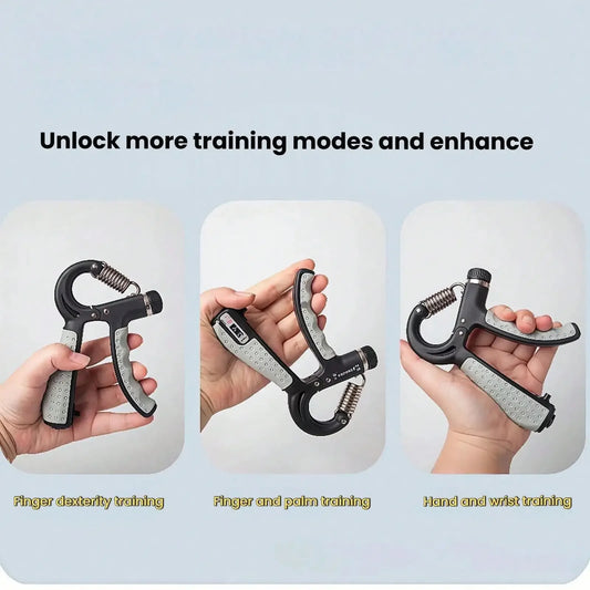 Adjustable Grip Strengthener With Counter, Hand Exerciser For Muscle Building, Professional Forearm & Finger Trainer