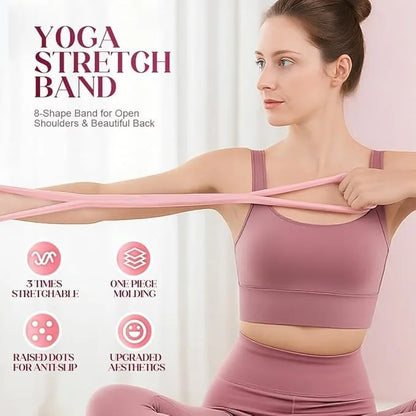 1pcs 8 Word Resistance Band for Women & Men, Elastic Chest Expander Rope for Yoga Gym Workout, Muscle Training for Arms Chest Back
