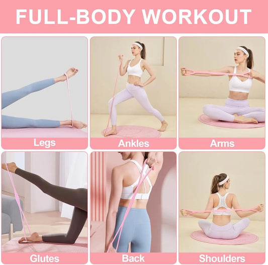 1pcs 8 Word Resistance Band for Women & Men, Elastic Chest Expander Rope for Yoga Gym Workout, Muscle Training for Arms Chest Back