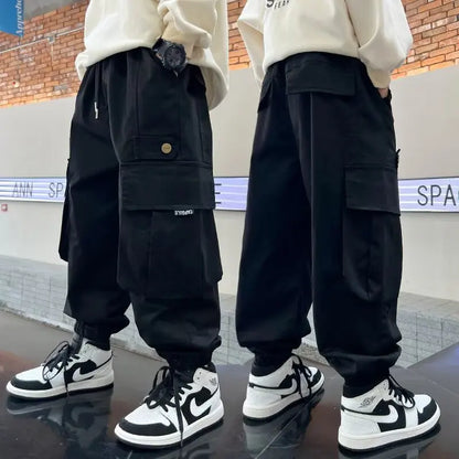 High Quality Boys Sweatpants Autumn Kids Casual Pants for Boy Korean Children's Clothes 2025 Spring Loose Cotton Red Trousers
