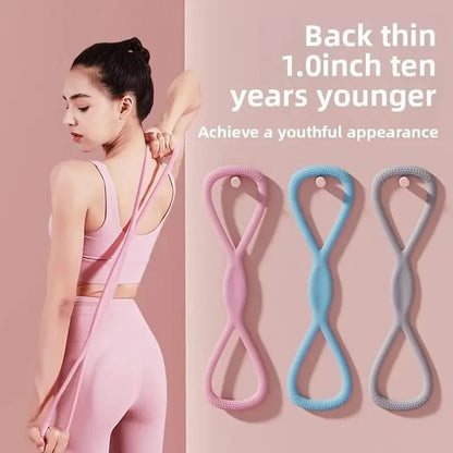 1pcs 8 Word Resistance Band for Women & Men, Elastic Chest Expander Rope for Yoga Gym Workout, Muscle Training for Arms Chest Back