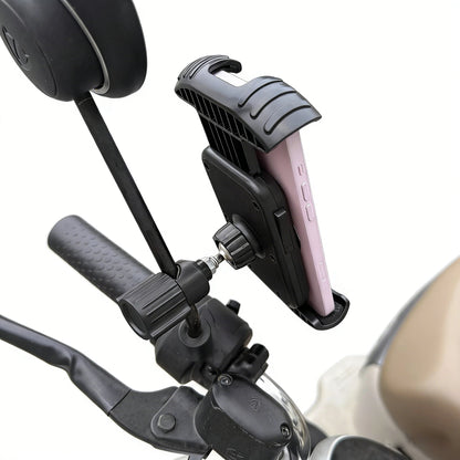 Bicycle Phone Clip Rearview Mirror Motorcycle Holder Rotating Knob Locking Mechanism Stability Enhancement Riding NavigationTool