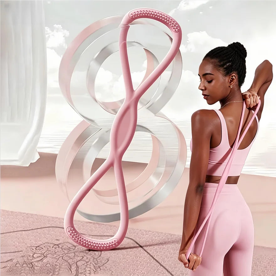 1pcs 8 Word Resistance Band for Women & Men, Elastic Chest Expander Rope for Yoga Gym Workout, Muscle Training for Arms Chest Back