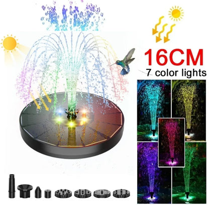 Solar Fountain Pump Outdoor Garden Automatic Water Spray with LED Lights Solar Powered Fountain for Yard, Pond, Bird Bath
