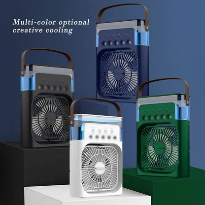 Lenovo Portable Air Conditioner Fan Mini USB Air Cooler Humidifier Water Mist Spray LED Night Light Desktop Cooling Fan