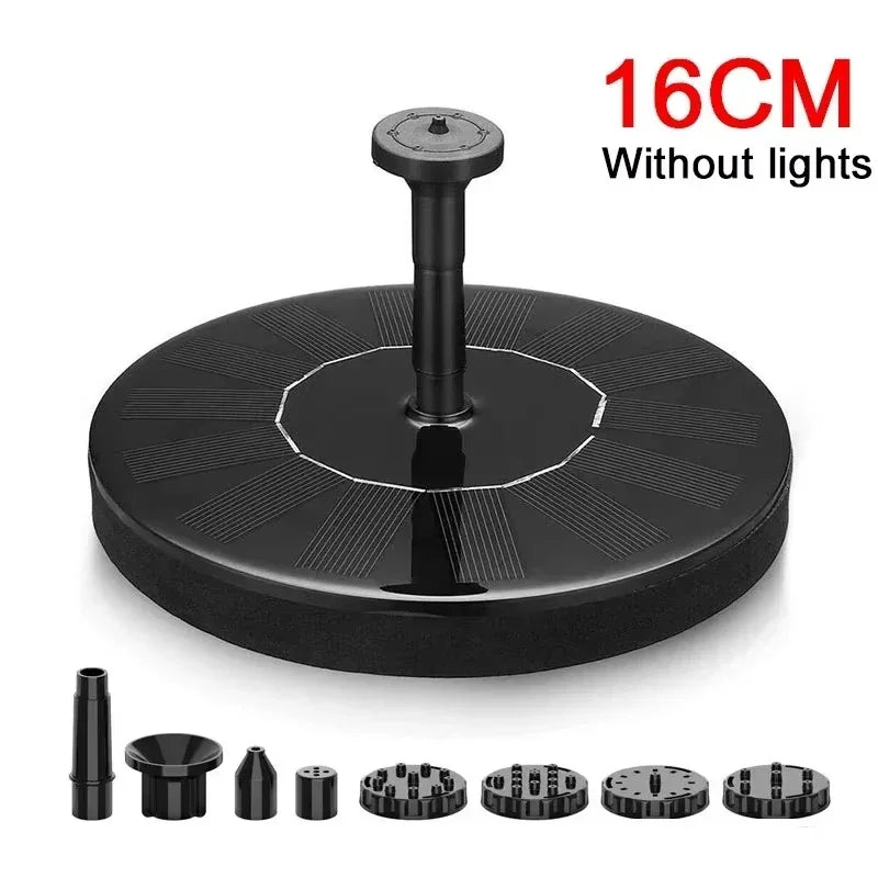 Solar Fountain Pump Outdoor Garden Automatic Water Spray with LED Lights Solar Powered Fountain for Yard, Pond, Bird Bath