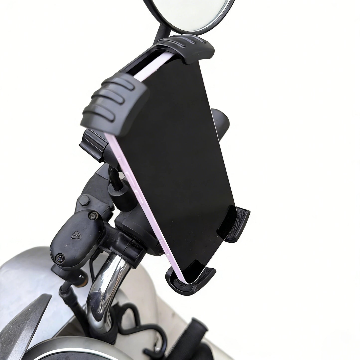 Bicycle Phone Clip Rearview Mirror Motorcycle Holder Rotating Knob Locking Mechanism Stability Enhancement Riding NavigationTool