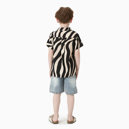 PatPat Striped Casual Boys' Short Sleeve Shirt