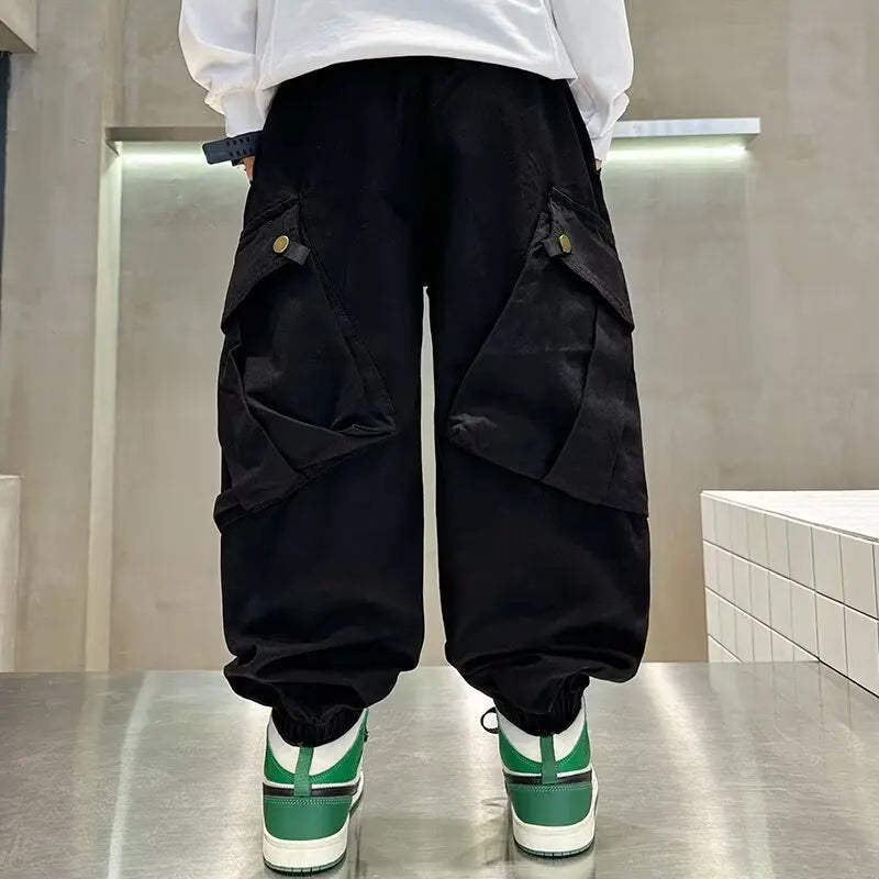 High Quality Boys Sweatpants Autumn Kids Casual Pants for Boy Korean Children's Clothes 2025 Spring Loose Cotton Red Trousers