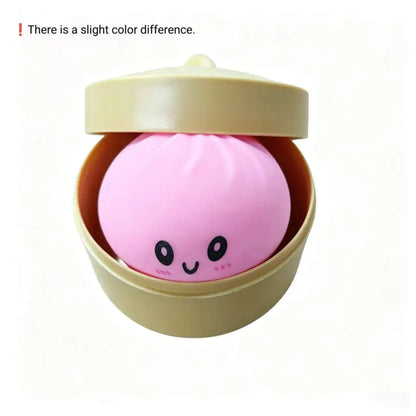 Colorful Dumpling Squishy Stress Relief Ball With Bamboo Steamer Soft Rebound Squeeze Fidget Sensory Toy Funny Creative Gift
