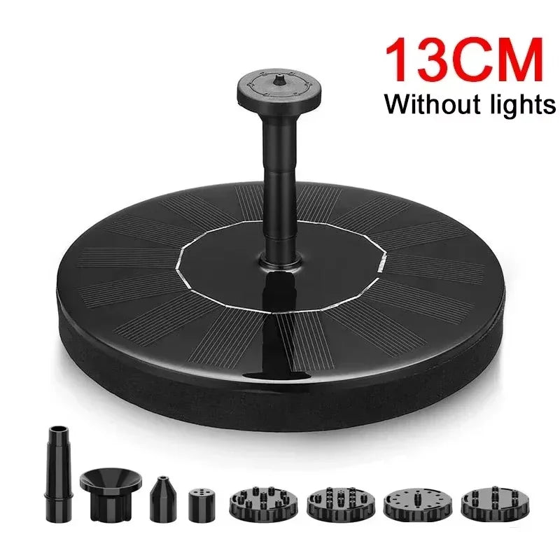 Solar Fountain Pump Outdoor Garden Automatic Water Spray with LED Lights Solar Powered Fountain for Yard, Pond, Bird Bath