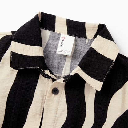 PatPat Striped Casual Boys' Short Sleeve Shirt
