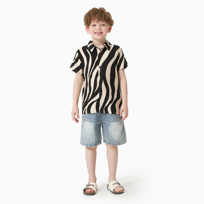 PatPat Striped Casual Boys' Short Sleeve Shirt