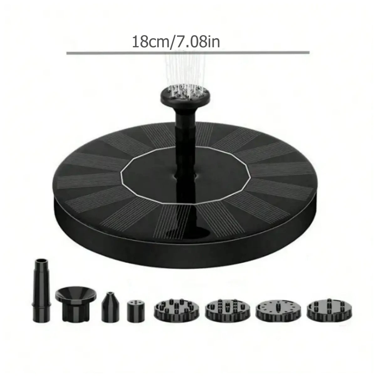 Solar Fountain Pump Outdoor Garden Automatic Water Spray with LED Lights Solar Powered Fountain for Yard, Pond, Bird Bath