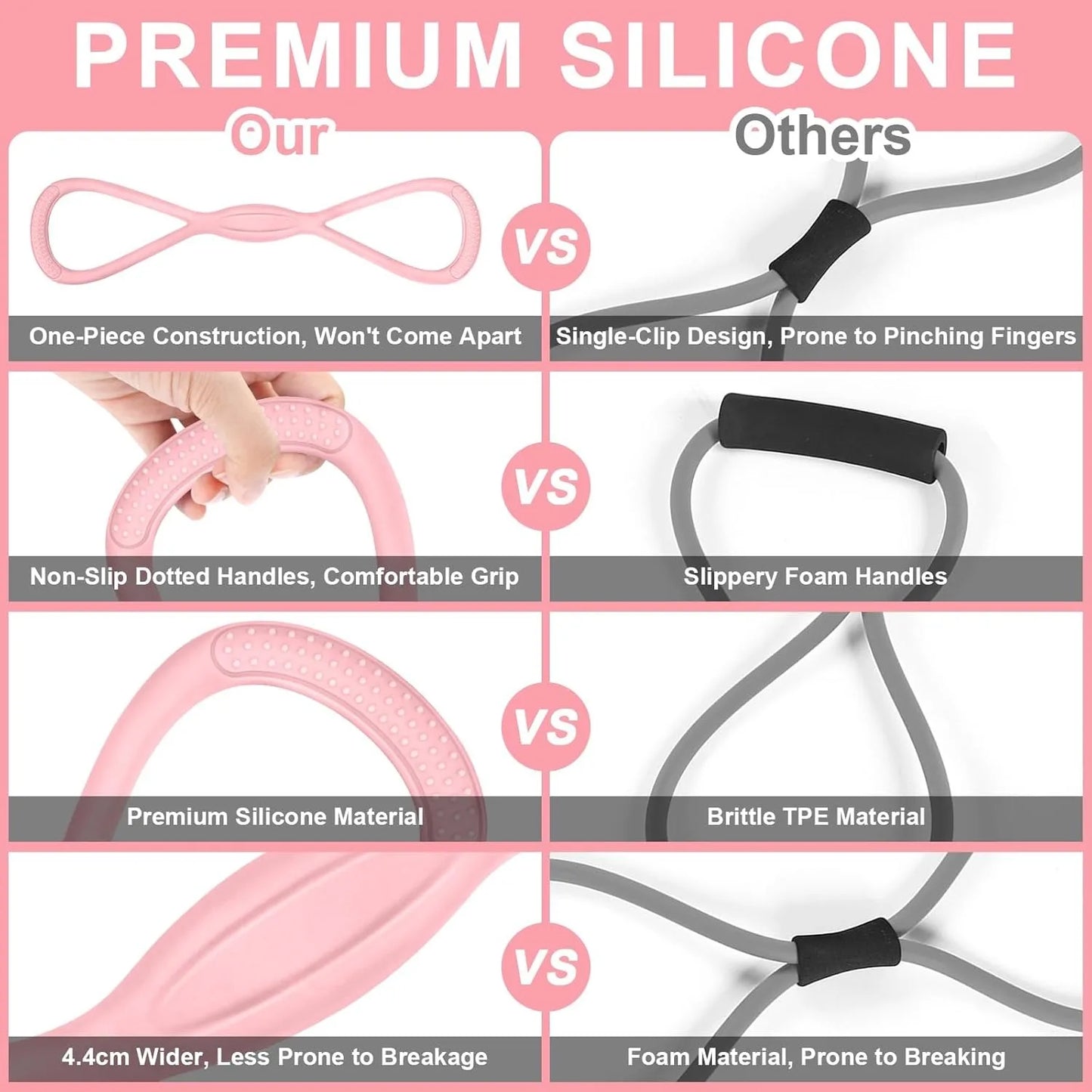 1pcs 8 Word Resistance Band for Women & Men, Elastic Chest Expander Rope for Yoga Gym Workout, Muscle Training for Arms Chest Back