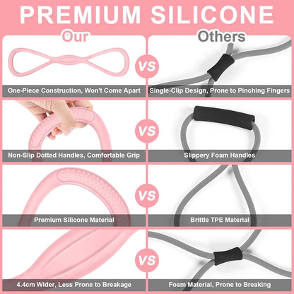 1pcs 8 Word Resistance Band for Women & Men, Elastic Chest Expander Rope for Yoga Gym Workout, Muscle Training for Arms Chest Back